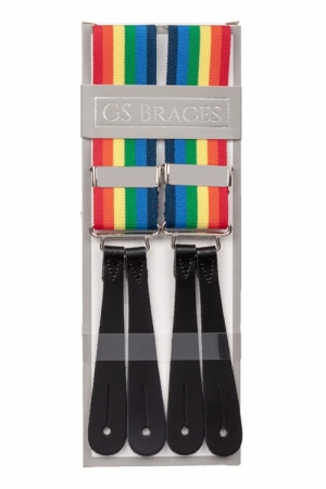 Rainbow Braces with Leather Ends